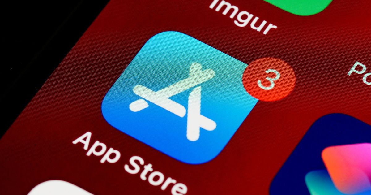 Close-up of the blue App Store icon on an iPhone home screen with a red badge showing 3, next to the Imgur and Shortcuts icons